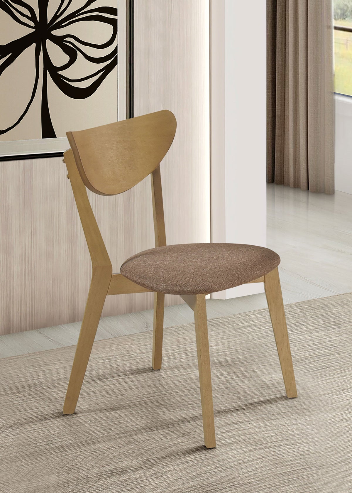 Silla de comedor Elowen de madera en nogal claro (juego de 2)