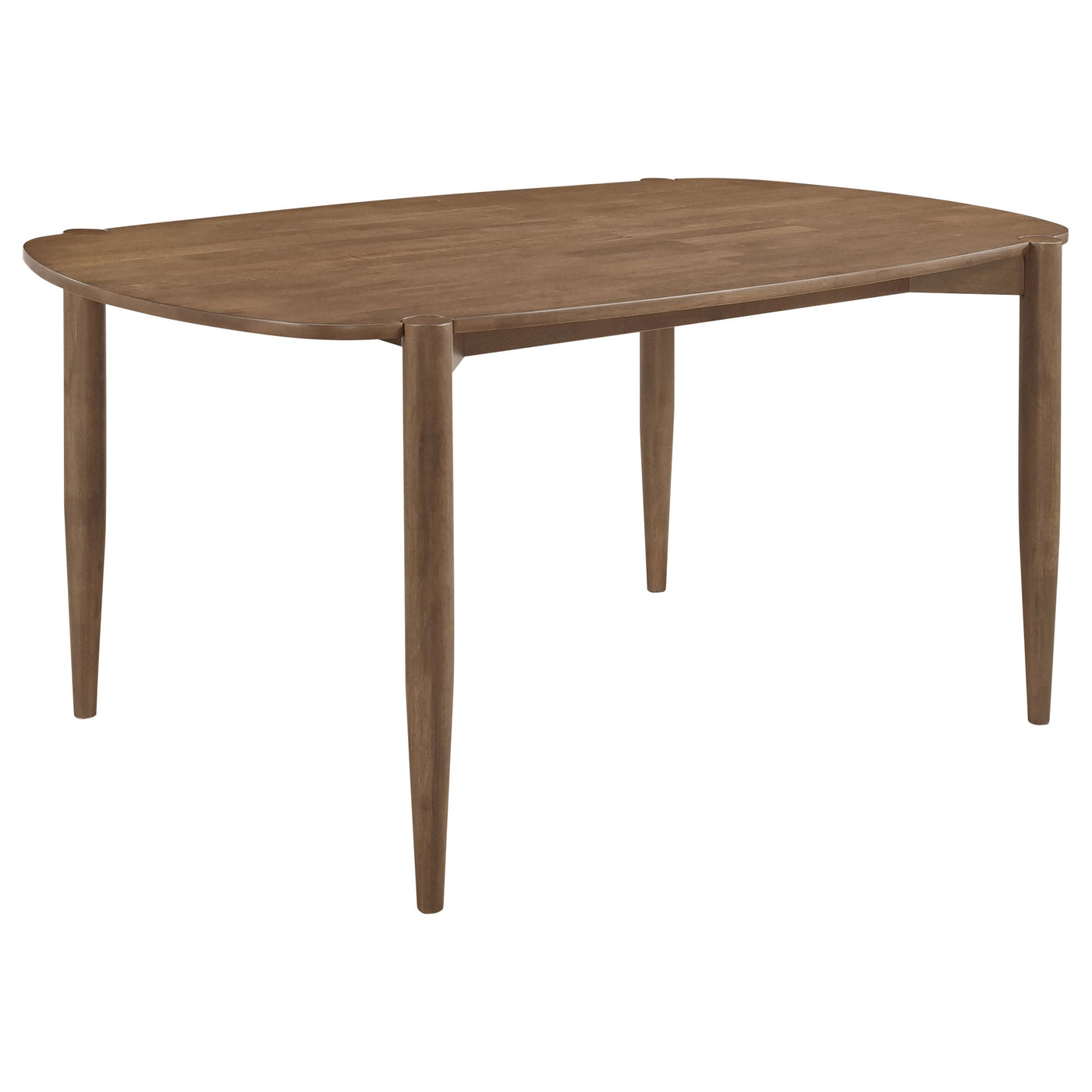 Mesa de comedor ovalada Dortch de madera maciza de 63 pulgadas en nogal