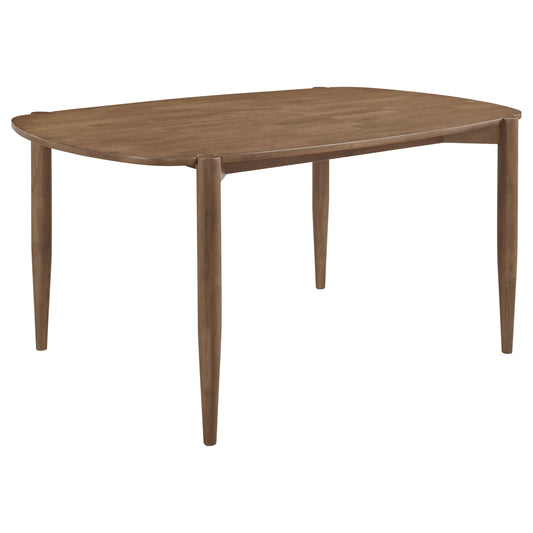 Mesa de comedor ovalada Dortch de madera maciza de 63 pulgadas en nogal