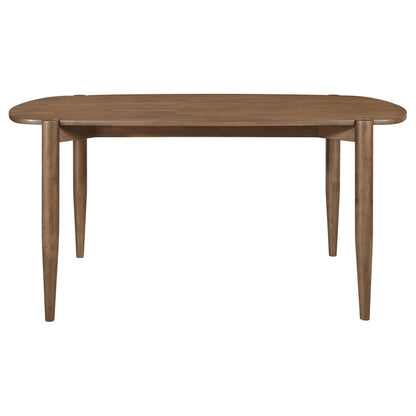 Mesa de comedor ovalada Dortch de madera maciza de 63 pulgadas en nogal