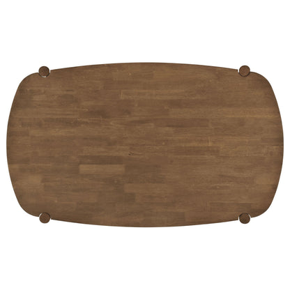 Mesa de comedor ovalada Dortch de madera maciza de 63 pulgadas en nogal