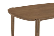 Mesa de comedor ovalada Dortch de madera maciza de 63 pulgadas en nogal