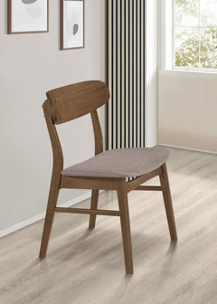 Silla de comedor Dortch en nogal y marrón (juego de 2)
