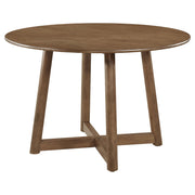 Juego de comedor redondo Dinah de madera maciza en nogal