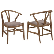 Silla auxiliar de comedor Dinah Wood Wishbone en nogal (juego de 2)