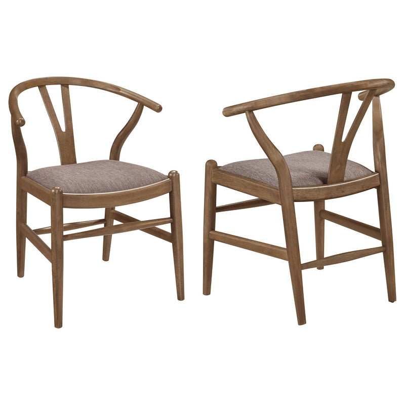 Silla auxiliar de comedor Dinah Wood Wishbone en nogal (juego de 2)