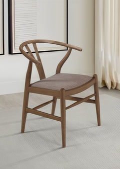 Silla auxiliar de comedor Dinah Wood Wishbone en nogal (juego de 2)