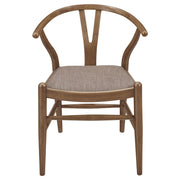 Silla auxiliar de comedor Dinah Wood Wishbone en nogal (juego de 2)