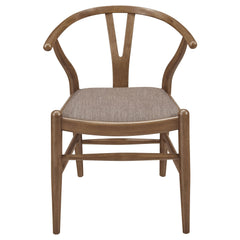 Silla auxiliar de comedor Dinah Wood Wishbone en nogal (juego de 2)