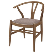 Silla auxiliar de comedor Dinah Wood Wishbone en nogal (juego de 2)