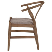 Silla auxiliar de comedor Dinah Wood Wishbone en nogal (juego de 2)