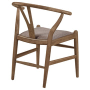 Silla auxiliar de comedor Dinah Wood Wishbone en nogal (juego de 2)