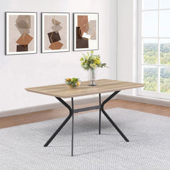 Mesa de comedor Edgecreek de madera compuesta de 53 pulgadas, color marrón claro