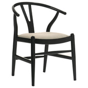 Silla de comedor Crestmont Wood Wishbone negra (juego de 2)