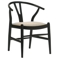 Silla de comedor Crestmont Wood Wishbone negra (juego de 2)