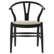 Silla de comedor Crestmont Wood Wishbone negra (juego de 2)