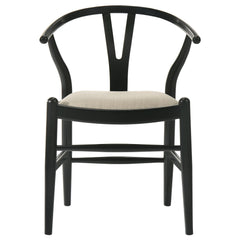 Silla de comedor Crestmont Wood Wishbone negra (juego de 2)