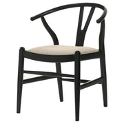 Silla de comedor Crestmont Wood Wishbone negra (juego de 2)
