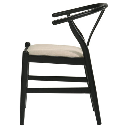 Silla de comedor Crestmont Wood Wishbone negra (juego de 2)