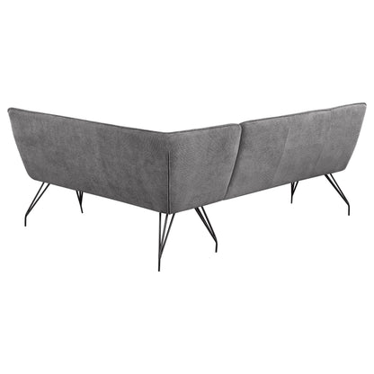 Dodson Fabric Upholstered L-Shaped Nook Dining Bench Grey
