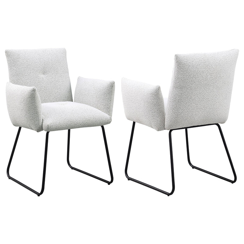 Silla de comedor tapizada Ackland gris claro (juego de 2)