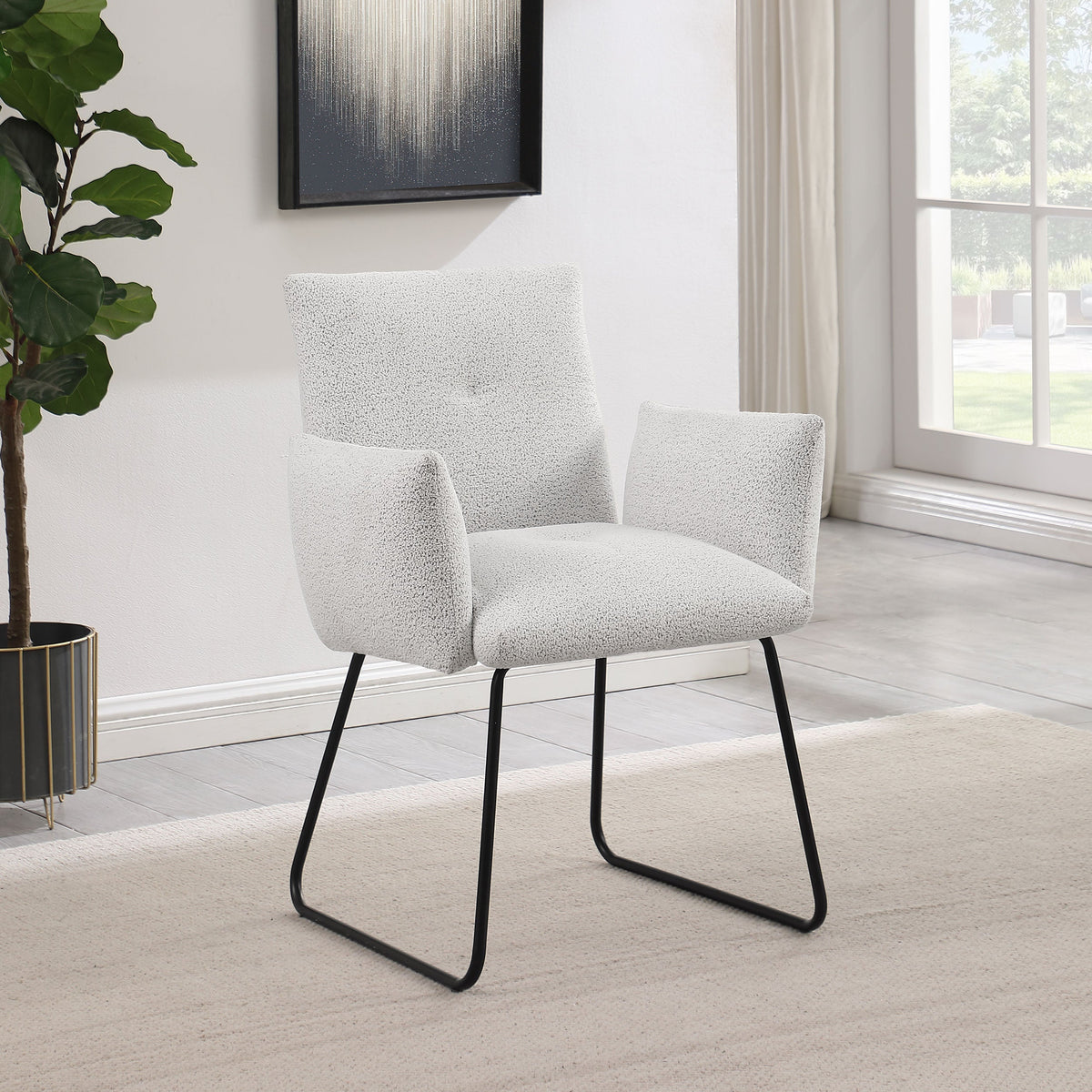 Silla de comedor tapizada Ackland gris claro (juego de 2)