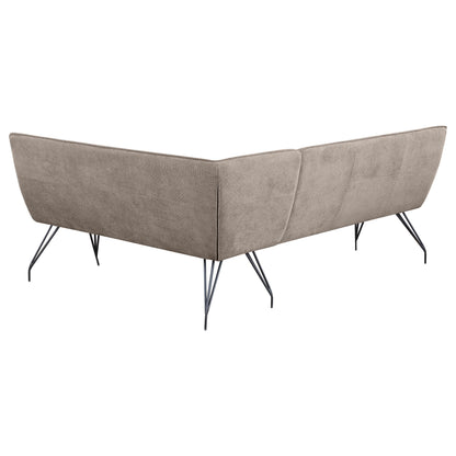 Dodson Fabric Upholstered L-Shaped Nook Dining Bench Grey