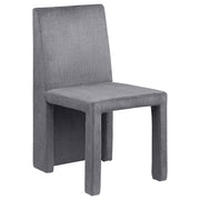 Silla de comedor Tordera tapizada en terciopelo gris (juego de 2)