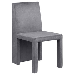 Silla de comedor Tordera tapizada en terciopelo gris (juego de 2)