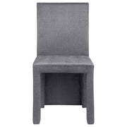 Silla de comedor Tordera tapizada en terciopelo gris (juego de 2)