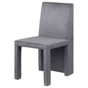 Silla de comedor Tordera tapizada en terciopelo gris (juego de 2)