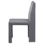 Silla de comedor Tordera tapizada en terciopelo gris (juego de 2)