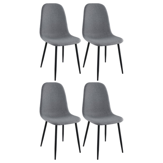 Silla de comedor tapizada Dennison gris (juego de 4)