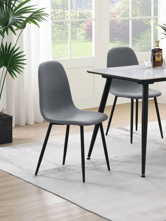 Silla de comedor tapizada Dennison gris (juego de 4)