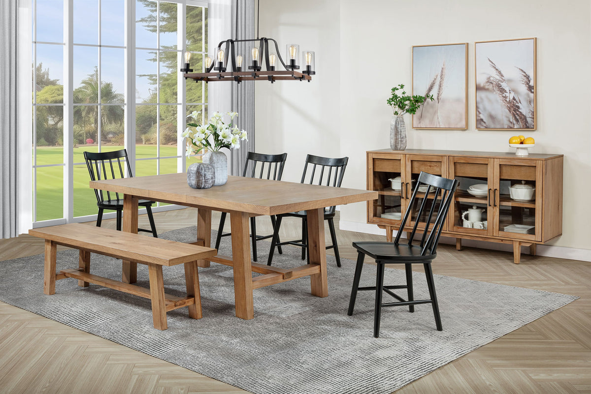 Middleton Extension Leaf Dining Set Brown and Black