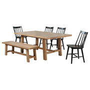 Juego de comedor extensible Middleton con hojas en marrón y negro
