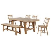 Juego de comedor extensible Middleton con hojas en marrón y negro