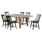Juego de comedor extensible Middleton con hojas en marrón y negro