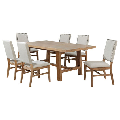 Juego de comedor extensible Middleton con hojas en marrón y negro