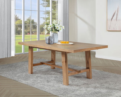 Mesa de comedor extensible Middleton de 106 pulgadas, color marrón natural