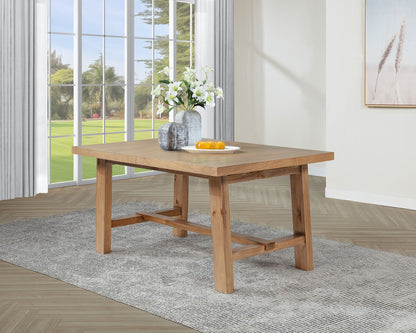 Mesa de comedor extensible Middleton de 106 pulgadas, color marrón natural