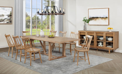 Juego de comedor extensible Middleton con hojas en marrón y negro