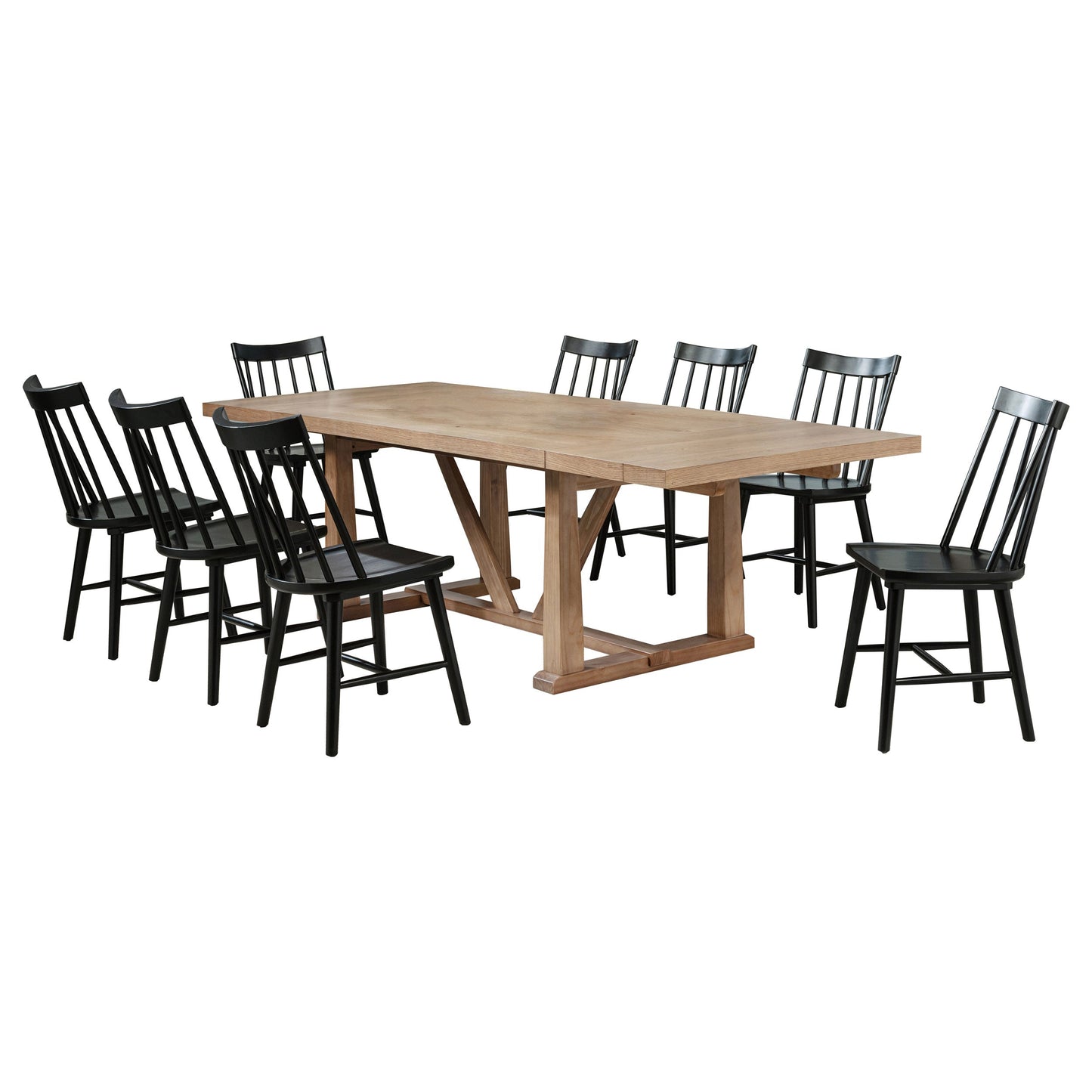 Juego de comedor extensible Middleton con hojas en marrón y negro