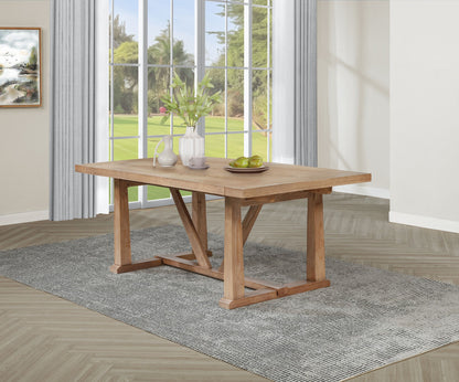 Mesa de comedor extensible Middleton de 106 pulgadas, color marrón natural