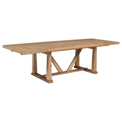 Mesa de comedor extensible Middleton de 106 pulgadas, color marrón natural
