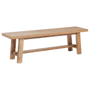 Banco de comedor de madera sin respaldo Middleton de 60 pulgadas, color marrón natural