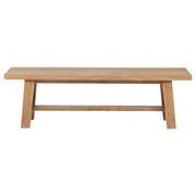 Banco de comedor de madera sin respaldo Middleton de 60 pulgadas, color marrón natural