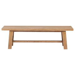 Banco de comedor de madera sin respaldo Middleton de 60 pulgadas, color marrón natural