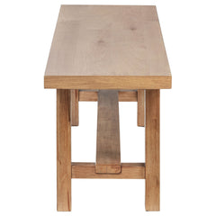 Banco de comedor de madera sin respaldo Middleton de 60 pulgadas, color marrón natural