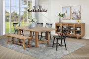 Banco de comedor de madera sin respaldo Middleton de 60 pulgadas, color marrón natural